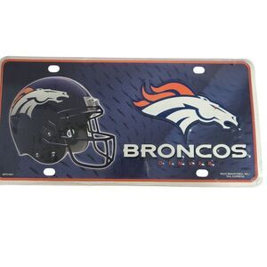 Blue NFL Denver Broncos Embossed Metal License Plate